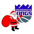 Sacramento Kings Santa Claus Logo Sticker Heat Transfer