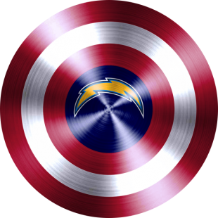 Captain American Shield With Los Angeles Chargers Logo Sticker Heat Transfer