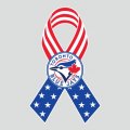 Toronto Blue Jays Ribbon American Flag logo Sticker Heat Transfer