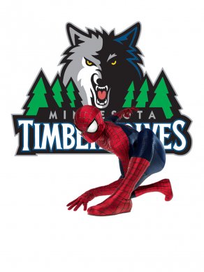 Minnesota Timberwolves Spider Man Logo Sticker Heat Transfer