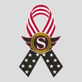 Ottawa Senators Ribbon American Flag logo Sticker Heat Transfer
