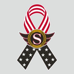 Ottawa Senators Ribbon American Flag logo Sticker Heat Transfer