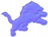 Detroit Lions Colorful Embossed Logo Sticker Heat Transfer