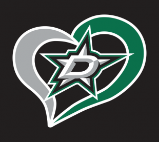 Dallas Stars Heart Logo Sticker Heat Transfer