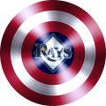 Captain American Shield With Tampa Bay Rays Logo Sticker Heat Transfer