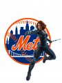 New York Mets Black Widow Logo Sticker Heat Transfer