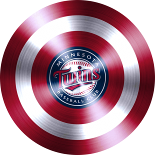 Captain American Shield With Minnesota Twins Logo decal sticker