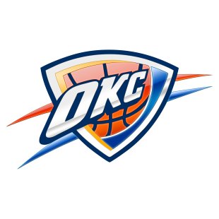 Oklahoma City Thunder Crystal Logo Sticker Heat Transfer