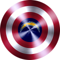 Captain American Shield With Los Angeles Chargers Logo decal sticker