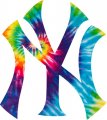 New York Yankees rainbow spiral tie-dye logo decal sticker