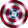 Captain American Shield With Seattle Mariners Logo Sticker Heat Transfer