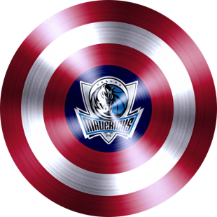 Captain American Shield With Dallas Mavericks Logo decal sticker