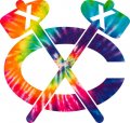 Chicago Blackhawks rainbow spiral tie-dye logo decal sticker