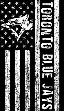 Toronto Blue Jays Black And White American Flag logo decal sticker