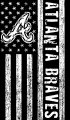 Atlanta Braves Black And White American Flag logo decal sticker