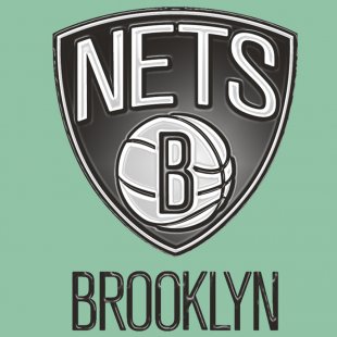 Brooklyn Nets Plastic Effect Logo Sticker Heat Transfer