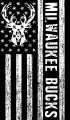 Milwaukee Bucks Black And White American Flag logo Sticker Heat Transfer