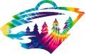 Minnesota Wild rainbow spiral tie-dye logo decal sticker
