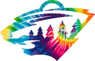 Minnesota Wild rainbow spiral tie-dye logo decal sticker