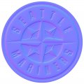 Seattle Mariners Colorful Embossed Logo Sticker Heat Transfer