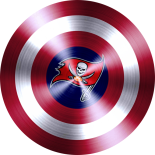 Captain American Shield With Tampa Bay Buccaneers Logo Sticker Heat Transfer