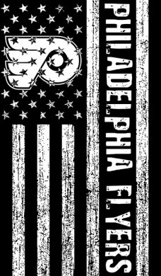 Philadelphia Flyers Black And White American Flag logo decal sticker