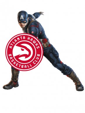 Atlanta Hawks Captain America Logo Sticker Heat Transfer