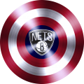 Captain American Shield With Brooklyn Nets Logo Sticker Heat Transfer