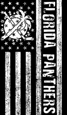 Florida Panthers Black And White American Flag logo Sticker Heat Transfer