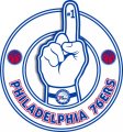 Number One Hand Philadelphia 76ers logo decal sticker