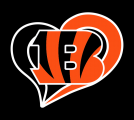Cincinnati Bengals Heart Logo Sticker Heat Transfer