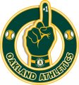 Number One Hand Oakland Athletics logo Sticker Heat Transfer