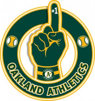 Number One Hand Oakland Athletics logo decal sticker