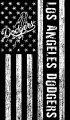 Los Angeles Dodgers Black And White American Flag logo Sticker Heat Transfer