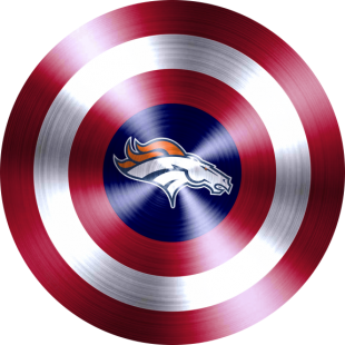 Captain American Shield With Denver Broncos Logo Sticker Heat Transfer
