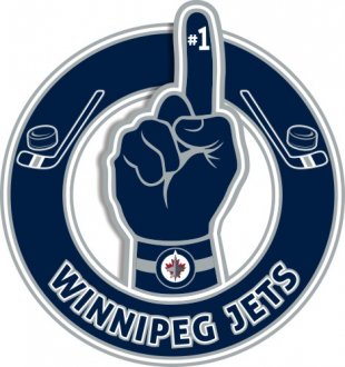 Number One Hand Winnipeg Jets logo Sticker Heat Transfer