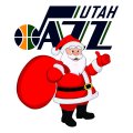 Utah Jazz Santa Claus Logo Sticker Heat Transfer