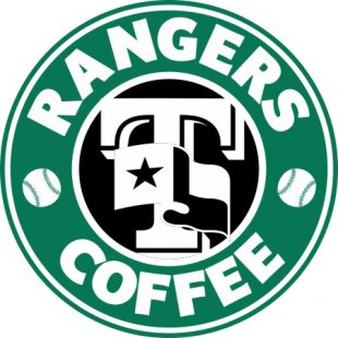 Texas Rangers Starbucks Coffee Logo Sticker Heat Transfer