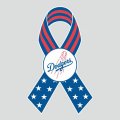 Los Angeles Dodgers Ribbon American Flag logo Sticker Heat Transfer