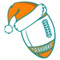 Miami Dolphins Football Christmas hat logo decal sticker