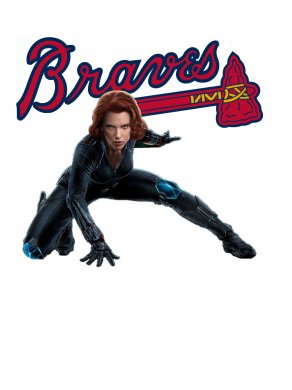 Atlanta Braves Black Widow Logo Sticker Heat Transfer
