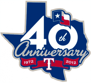 Texas Rangers 2012 Anniversary Logo decal sticker