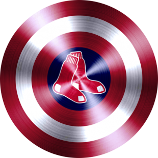 Captain American Shield With Boston Red Sox Logo Sticker Heat Transfer