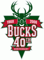 Milwaukee Bucks 2007-2008 Anniversary Logo Sticker Heat Transfer