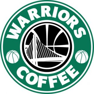 Golden State Warriors Starbucks Coffee Logo Sticker Heat Transfer