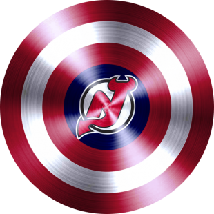 Captain American Shield With New Jersey Devils Logo Sticker Heat Transfer