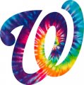Washington Nationals rainbow spiral tie-dye logo decal sticker