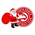 Atlanta Hawks Santa Claus Logo Sticker Heat Transfer