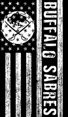 Buffalo Sabres Black And White American Flag logo decal sticker