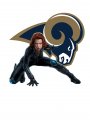 Los Angeles Rams Black Widow Logo Sticker Heat Transfer